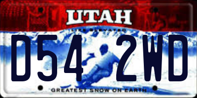 UT license plate D542WD
