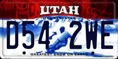 UT license plate D542WE