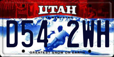 UT license plate D542WH