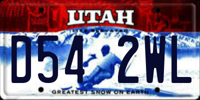 UT license plate D542WL