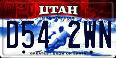 UT license plate D542WN