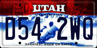 UT license plate D542WQ