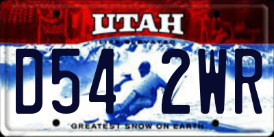 UT license plate D542WR