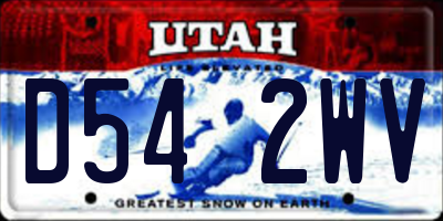 UT license plate D542WV