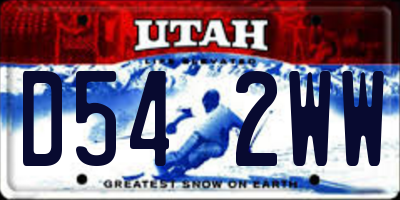 UT license plate D542WW