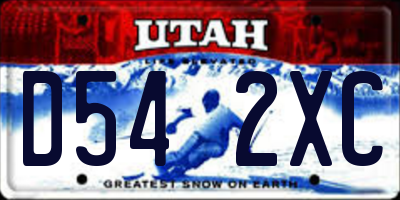 UT license plate D542XC