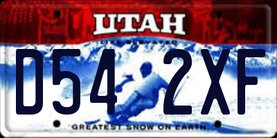 UT license plate D542XF