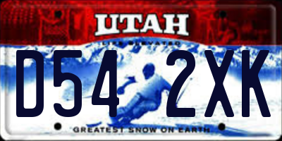 UT license plate D542XK