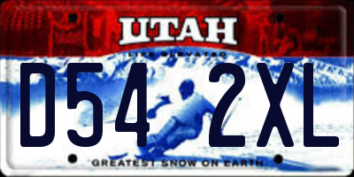 UT license plate D542XL