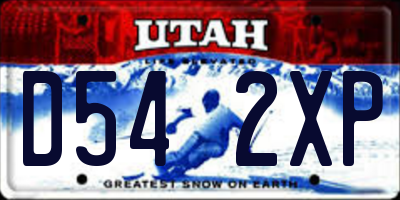 UT license plate D542XP