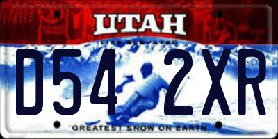 UT license plate D542XR