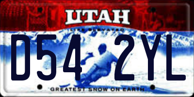 UT license plate D542YL