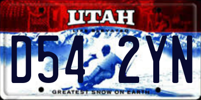 UT license plate D542YN