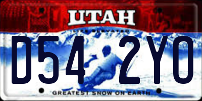 UT license plate D542YO