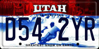 UT license plate D542YR