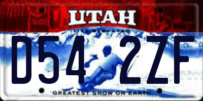 UT license plate D542ZF