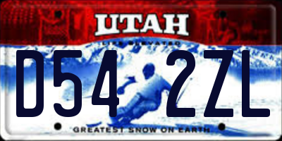 UT license plate D542ZL