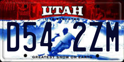 UT license plate D542ZM