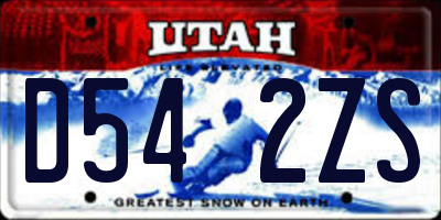 UT license plate D542ZS