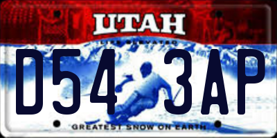 UT license plate D543AP