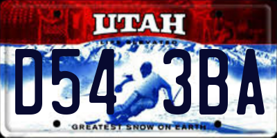 UT license plate D543BA