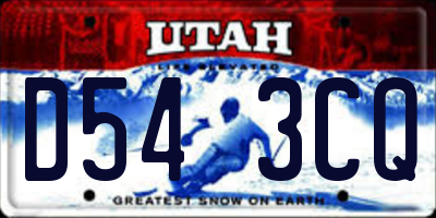 UT license plate D543CQ