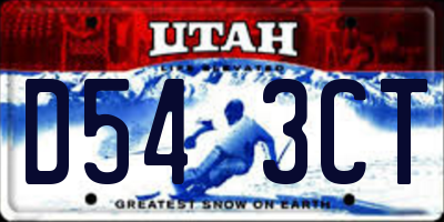 UT license plate D543CT