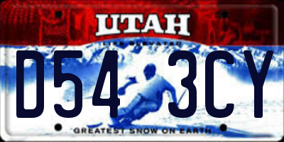 UT license plate D543CY