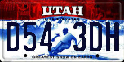 UT license plate D543DH