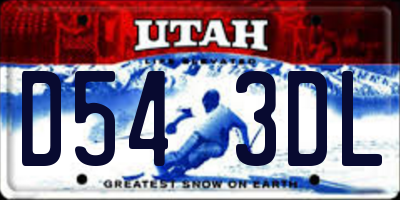 UT license plate D543DL
