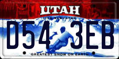 UT license plate D543EB