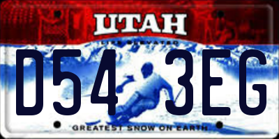UT license plate D543EG
