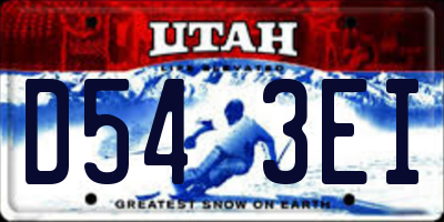 UT license plate D543EI