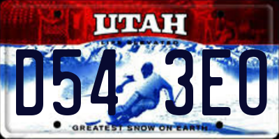 UT license plate D543EO