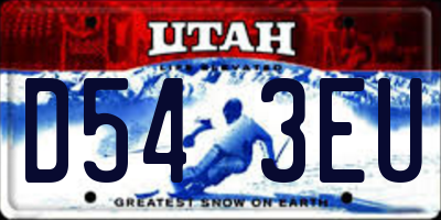 UT license plate D543EU
