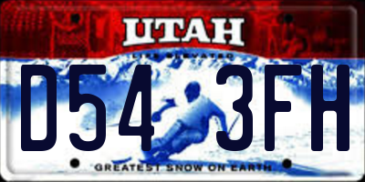 UT license plate D543FH