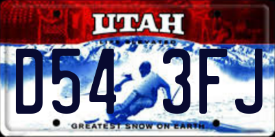 UT license plate D543FJ