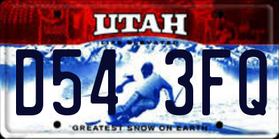 UT license plate D543FQ