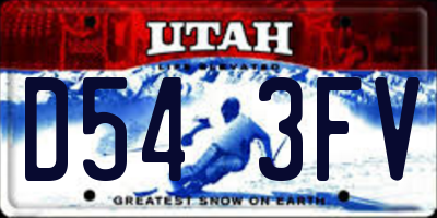 UT license plate D543FV