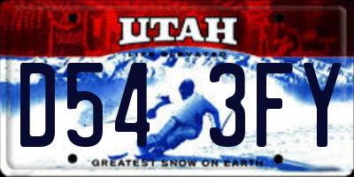 UT license plate D543FY
