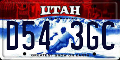 UT license plate D543GC