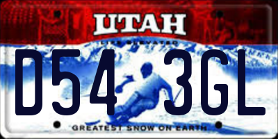 UT license plate D543GL