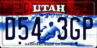UT license plate D543GP
