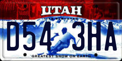 UT license plate D543HA