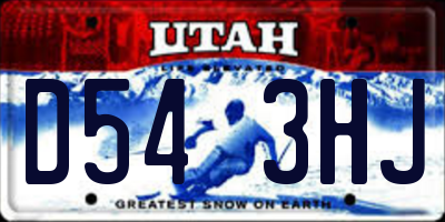UT license plate D543HJ