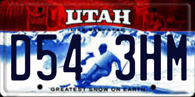 UT license plate D543HM