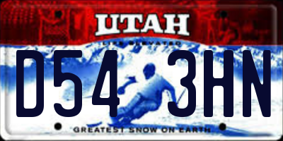 UT license plate D543HN