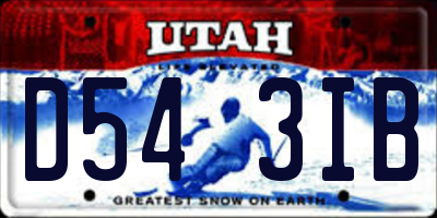 UT license plate D543IB