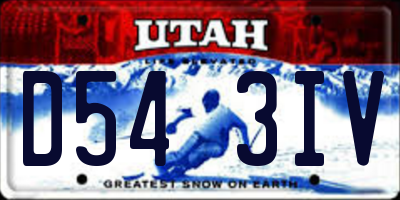 UT license plate D543IV