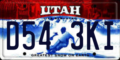 UT license plate D543KI